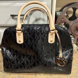 Michael Kors Black and Tan Signature Handbag